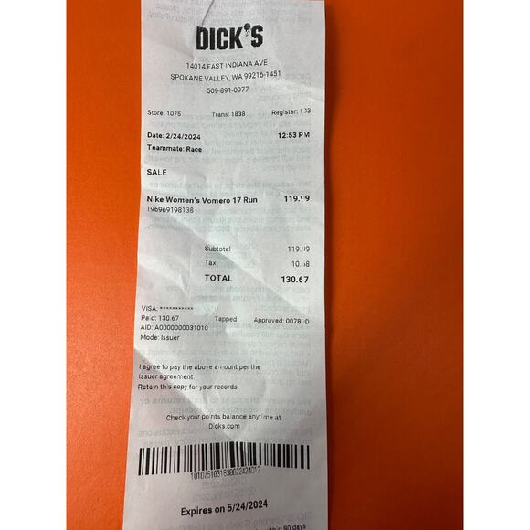 Nike Vomero 17 Women’s Size 10 Running Shoes Blue Gold w/ Box & Receipt - Picture 16 of 16